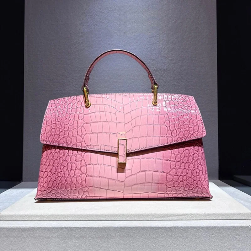 

2025 New Crocodile Pattern Leather Women's Handbags Luxury Fashion Lady Shell Shoulder Crossbody Bag Top Handle Messenger Bags