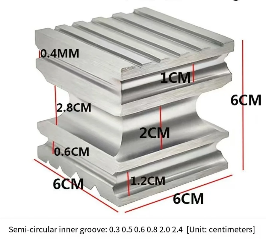 High-quality Square Six-sided Dimpled Iron Handmade Steel Die Groove Tool for Gold Ring, Silver Jewelry Processing