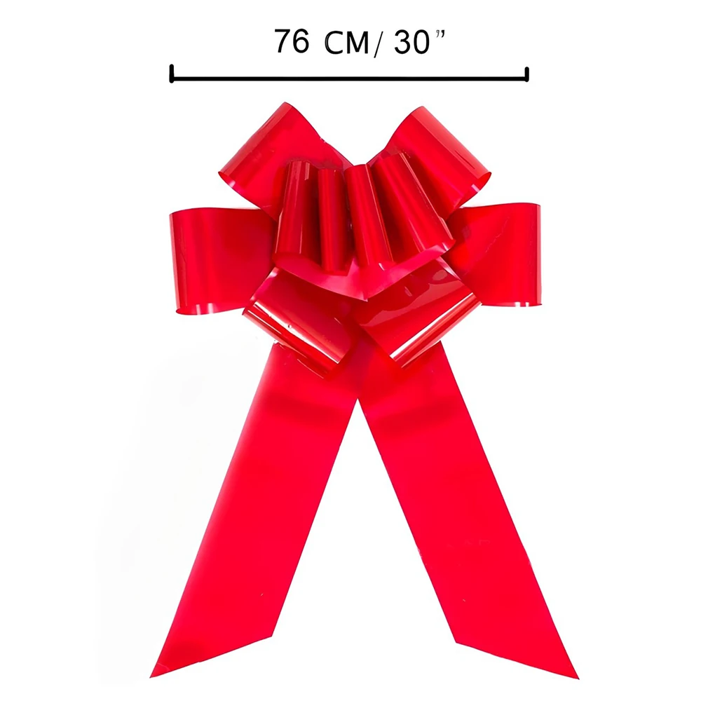 Giant 30 Inch Car Bow Big Red Pull Strings Bows for Present Wrapping Happy Birthday Car Gift Decoration Car Show & Celebration