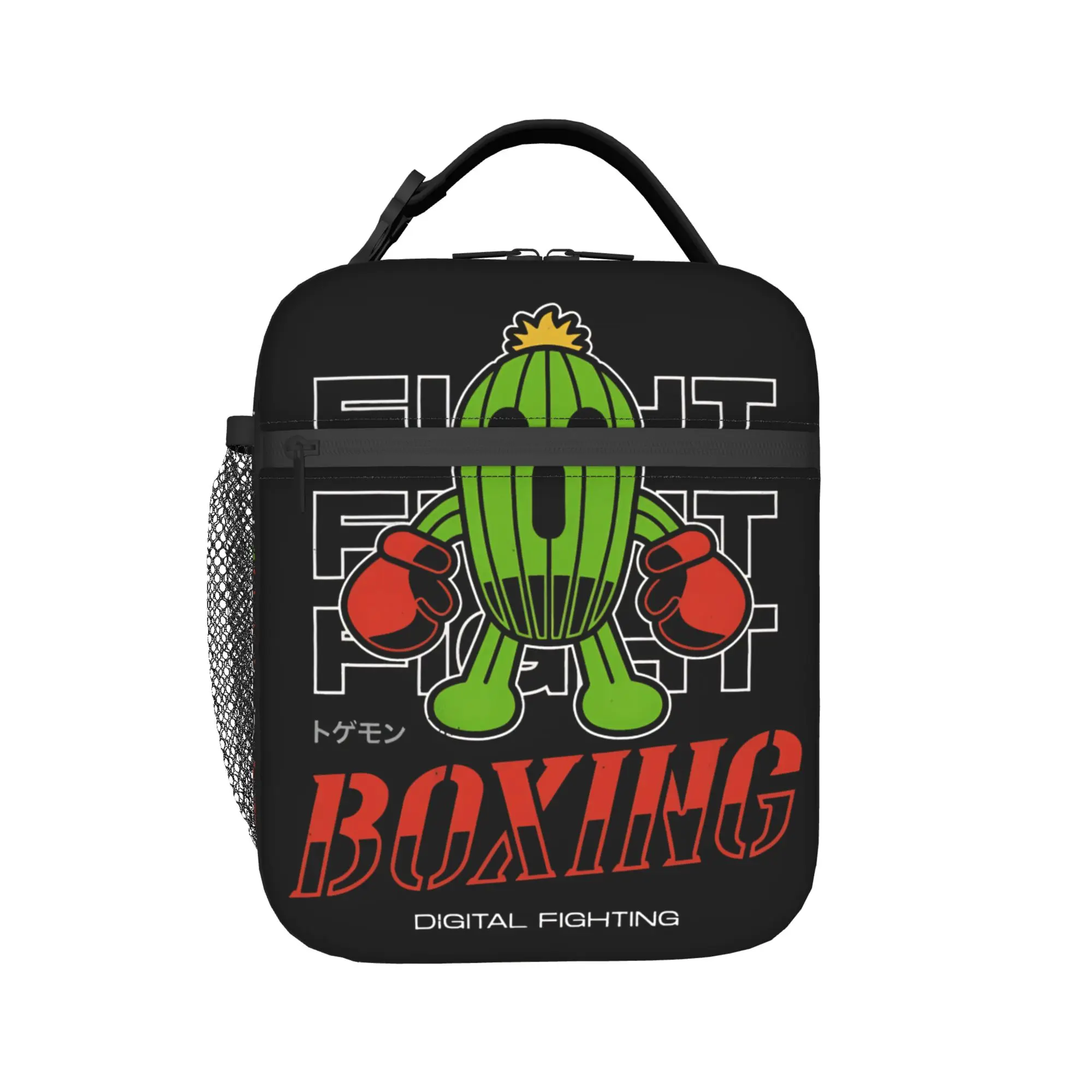 Boxing Cactus Digital Monster Digimon Insulated Lunch Bag For Outdoor Food Container Portable Cooler Thermal Lunch Box