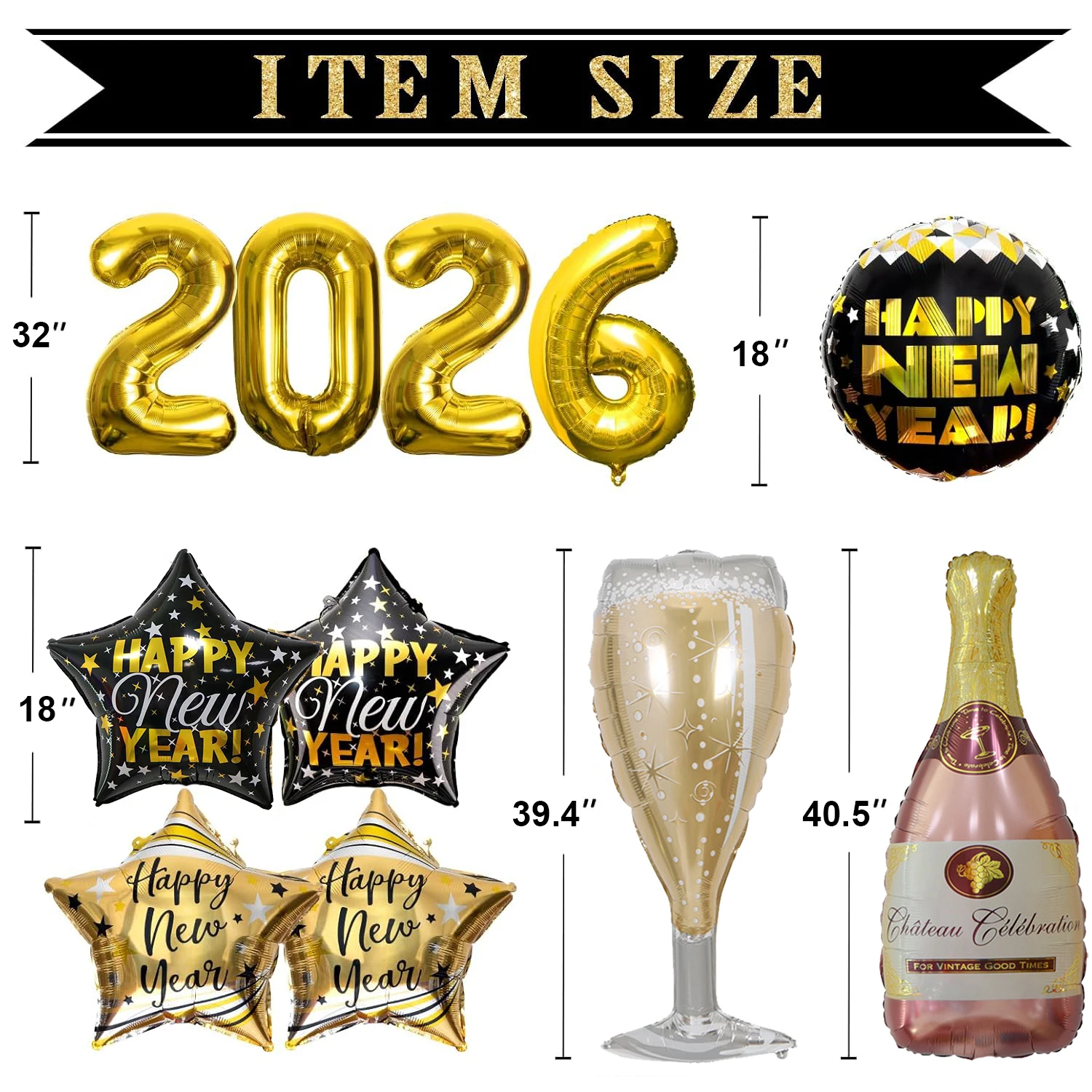 11 قطعة مجموعة بالونات احباط السنة الجديدة 32 بوصة الذهب أرقام احباط بالونات زجاجة نبيذ كبيرة بالون سنة جديدة سعيدة حواء الطرف الديكور