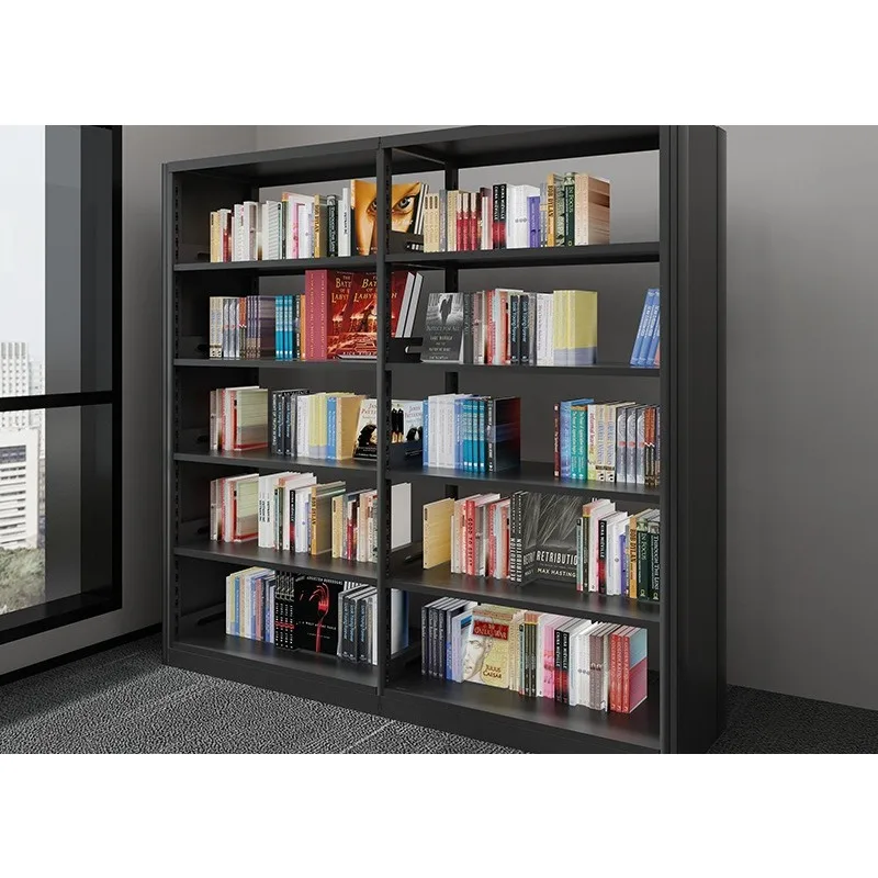 Steel Bookshelf School Library Bookshelf Data Shelf Single and Double Sided File Shelf Reading Room Bookcase Book Shelf