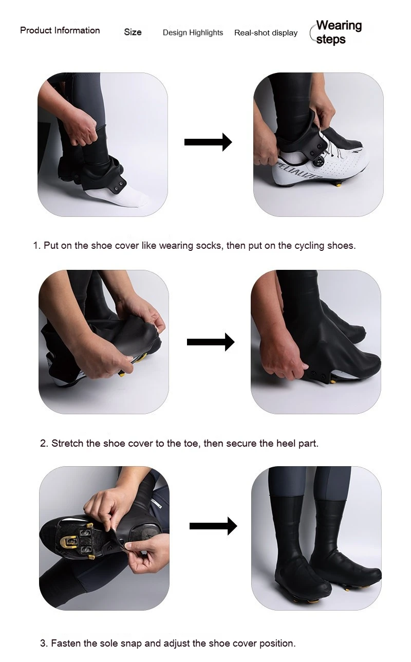 Rennradschuhe, Silikon-Schuhüberzieher mit Verriegelung, winddicht, wasserdicht, leicht zu reinigen, für Renn- und Mountainbike-Zubehör. – Detail 14
