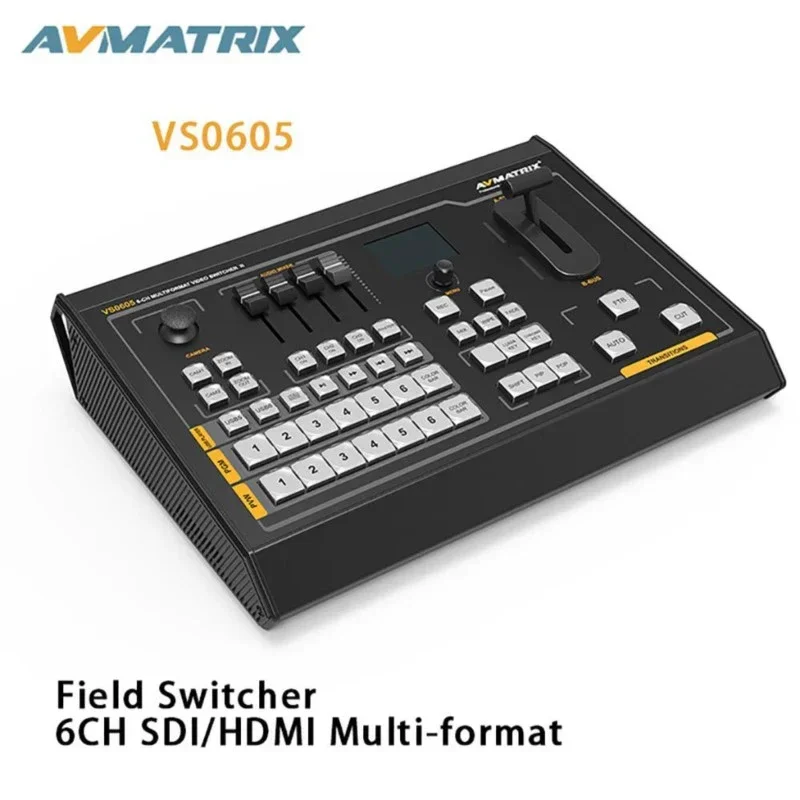 Avmatrix VS0605 6CH SDI/HDMI Multi-format Live Production Streaming Video Switcher with PTZ Camera Control