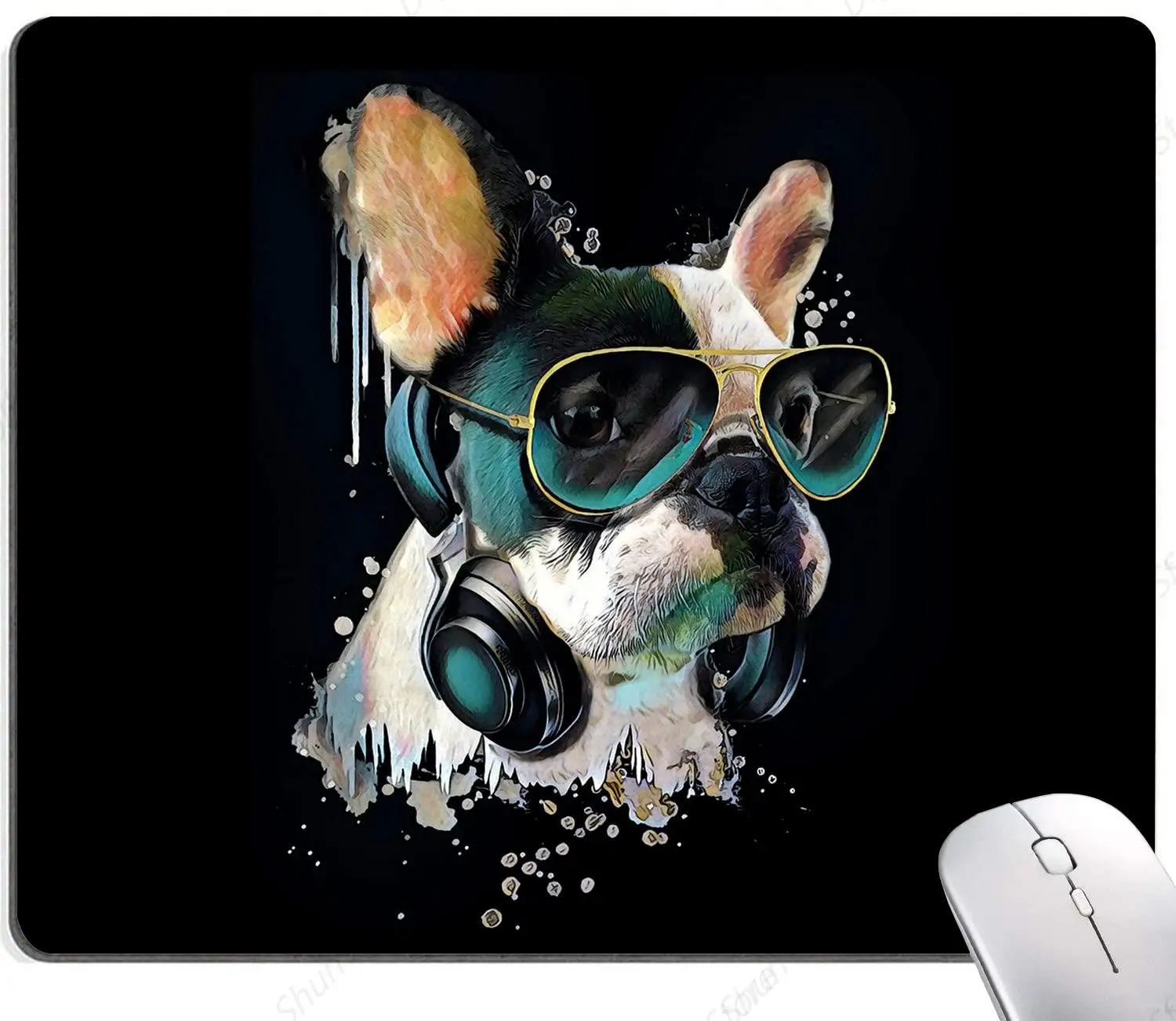 

Colorful Fashion Bulldog Mouse Pad Square Waterproof And Anti Slip Rubber Base Office Laptop Mouse Pad 25*30cm