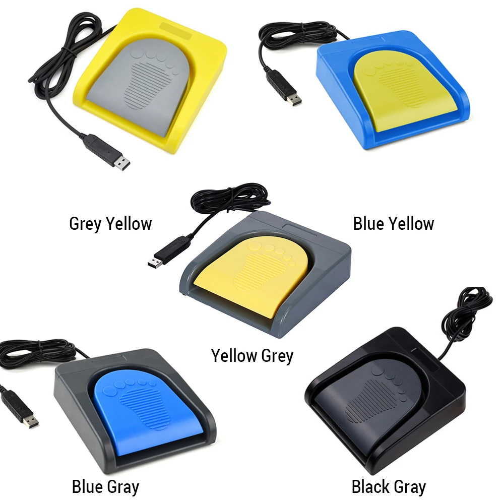 

USB-педаль для управления играми, однокнопочная, настраиваемая, для компьютерной клавиатуры, серая, для геймеров и любителей игр