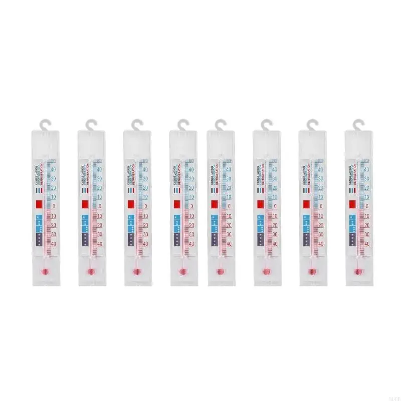 M6CB 8/10Pieces Plastic Fridge Thermometers with Hook Plastic Thermometers Suitable for Accurate Temperature Monitoring