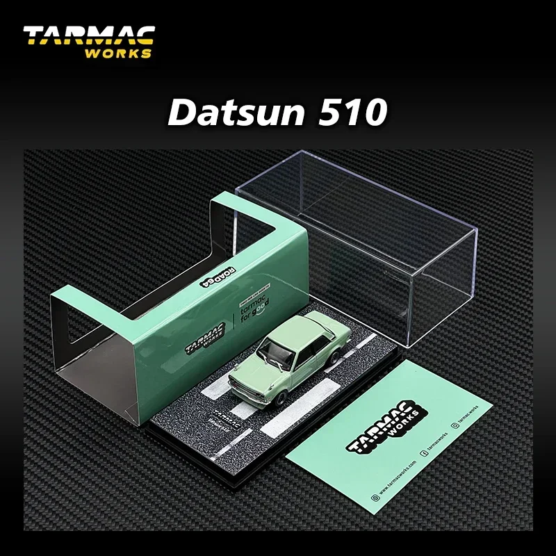 

TW в наличии 1:64 Datsun 510, светло-зеленая коллекция, миниатюрная игрушка, литая под давлением диорама, модель автомобиля Tarmac Works