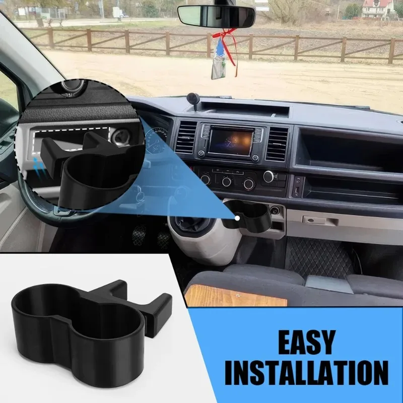 1/2PCS Double Hole Car Cup Holder For Volkswagen T6 Transporter Coffee Beverage Cup Holder