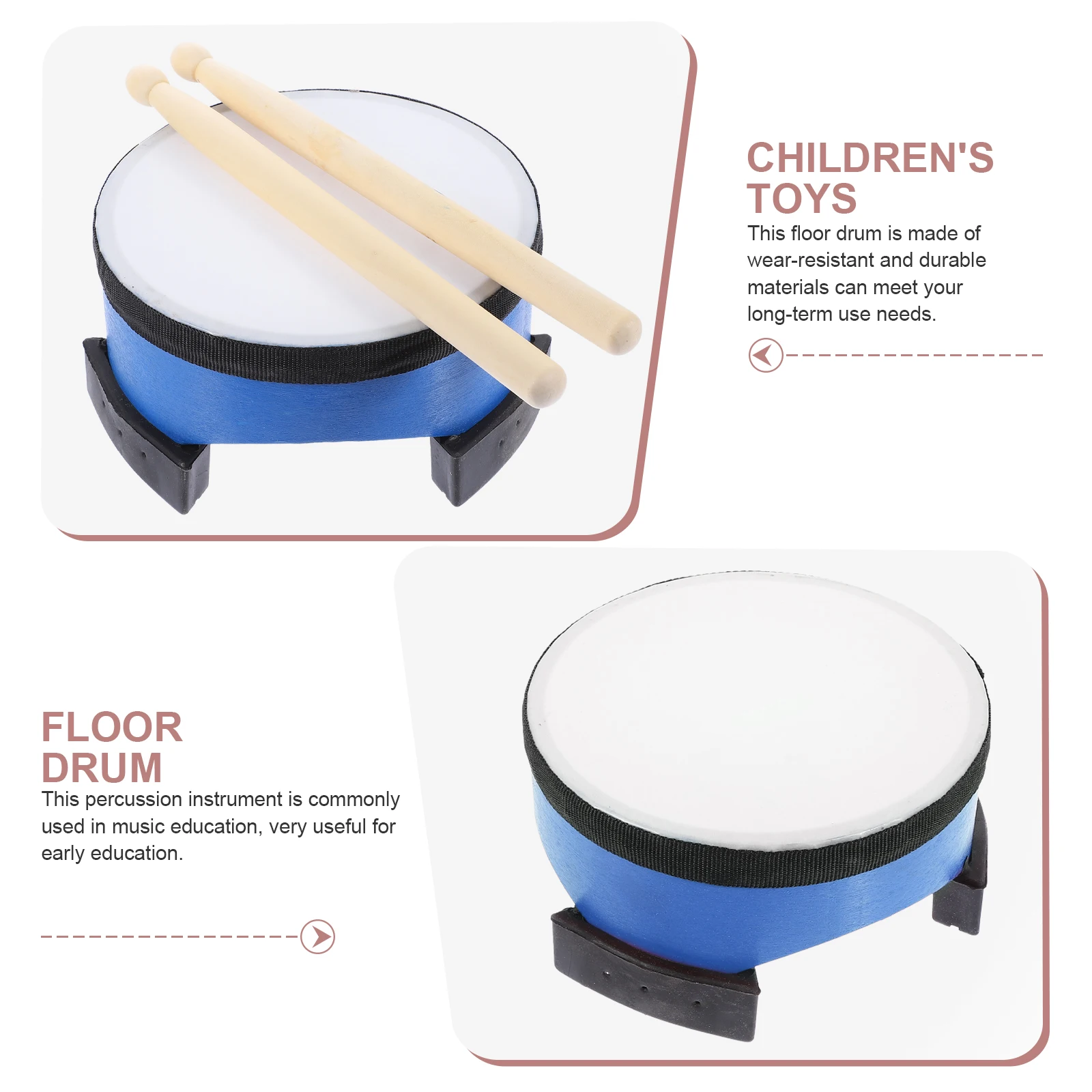 

1 set Floor Drum Toy for Toddler Baby Kids Musical Instruments Percussion Early Education Simple Imitation Design