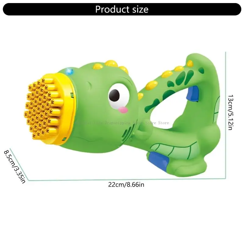 Máquina bolhas dinossauros elétricos capacidade 5000 pistolas bolhas com aderência ergonômica para crianças