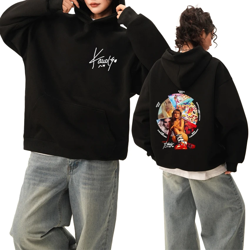 

Singer Karol G Tropicoqueta Album 2025 Double Sided print Hoodie Unisex fashion Y2k pullovers Men women Fleece Casual Sweatshirt