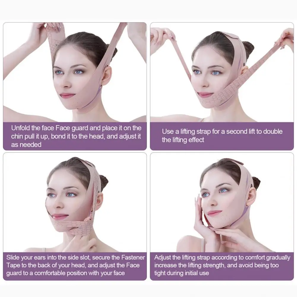 V Line Lifting Mask Chin Strap Women Face Slimming Strap Reusable V Line Mask Prevent Sagging Jaw Exerciser V-line Face Shaper