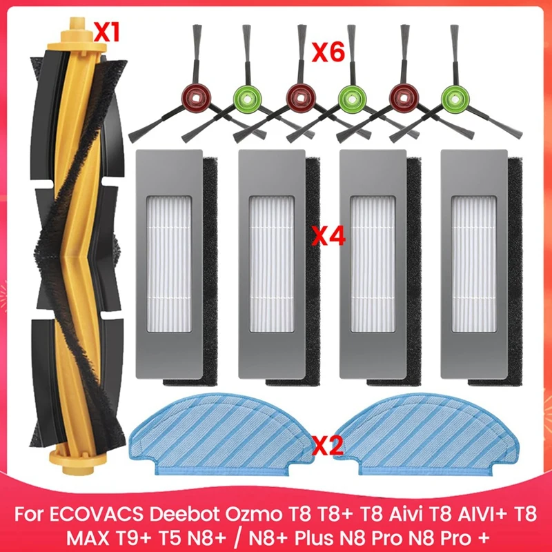 ABKJ-For ECOVACS Deebot Ozmo T8 T8+ T8 Aivi T8 AIVI+ T8 MAX T9+ T5 N8+ / N8+ Plus N8 Pro N8 Pro + Replacement Parts Kits