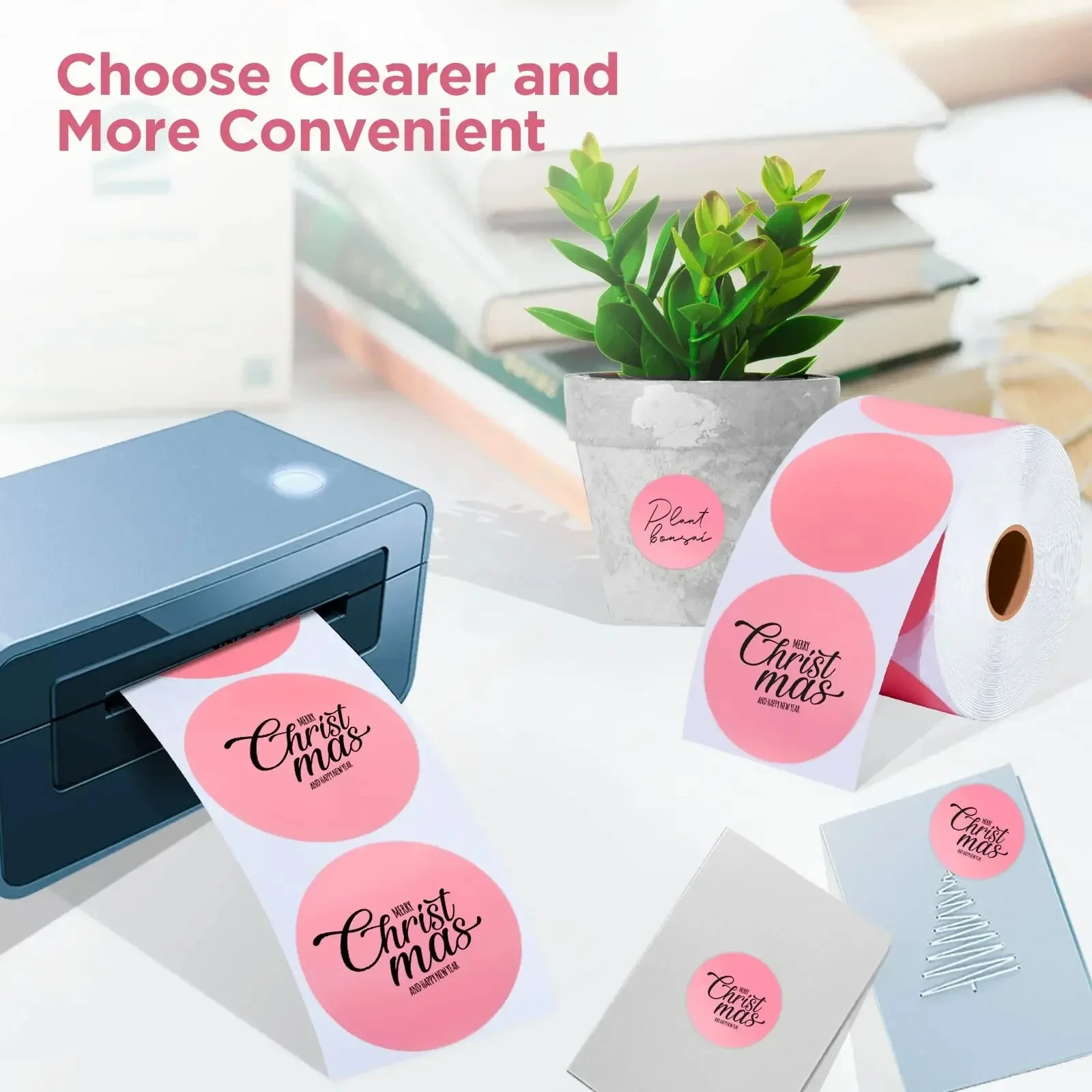 Color-Coded Thermal Labels Roll - 600PCs 2" Round Self-Adhesive Dot Stickers