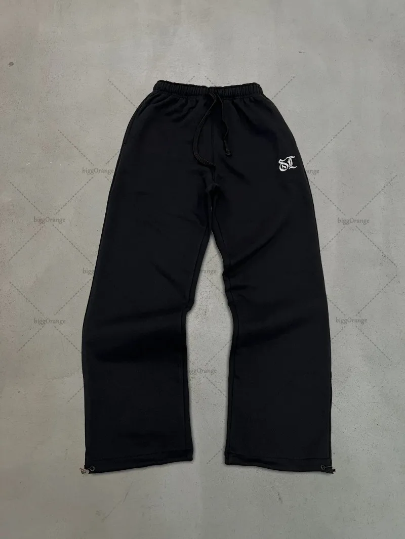

2025 Trendy Brand Streetwear Trousers Punk Harajuku Y2K Straight Pants Casual Retro Solid Color Oversized Sweatpants Men Joggers
