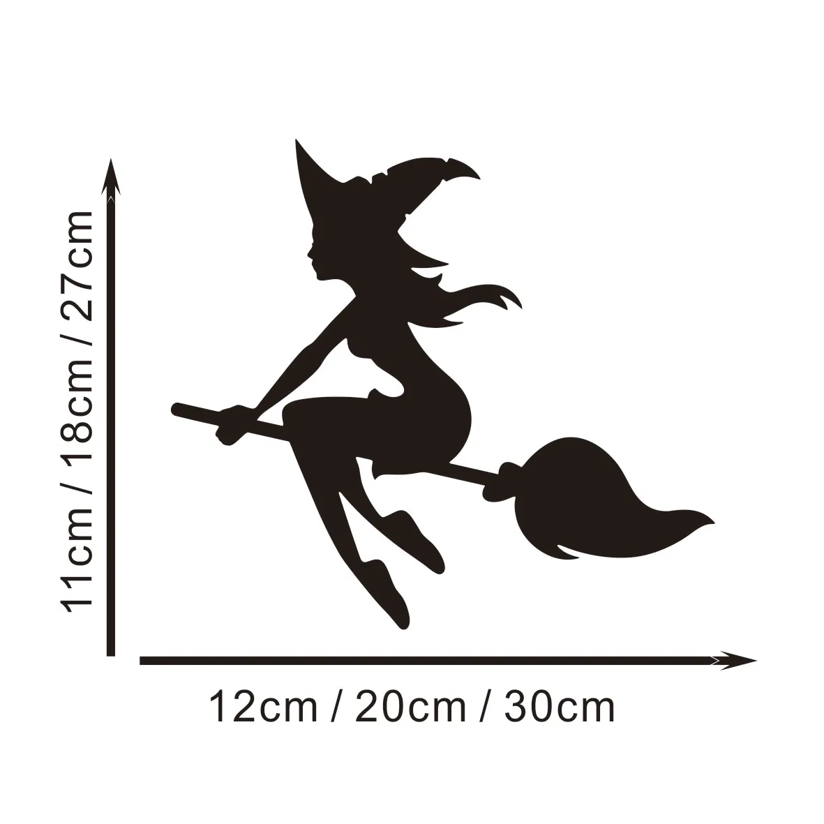 

Cartoon Witch Silhouette Vinyl Decal - Creative Car Exterior and Window Decorative Accessory