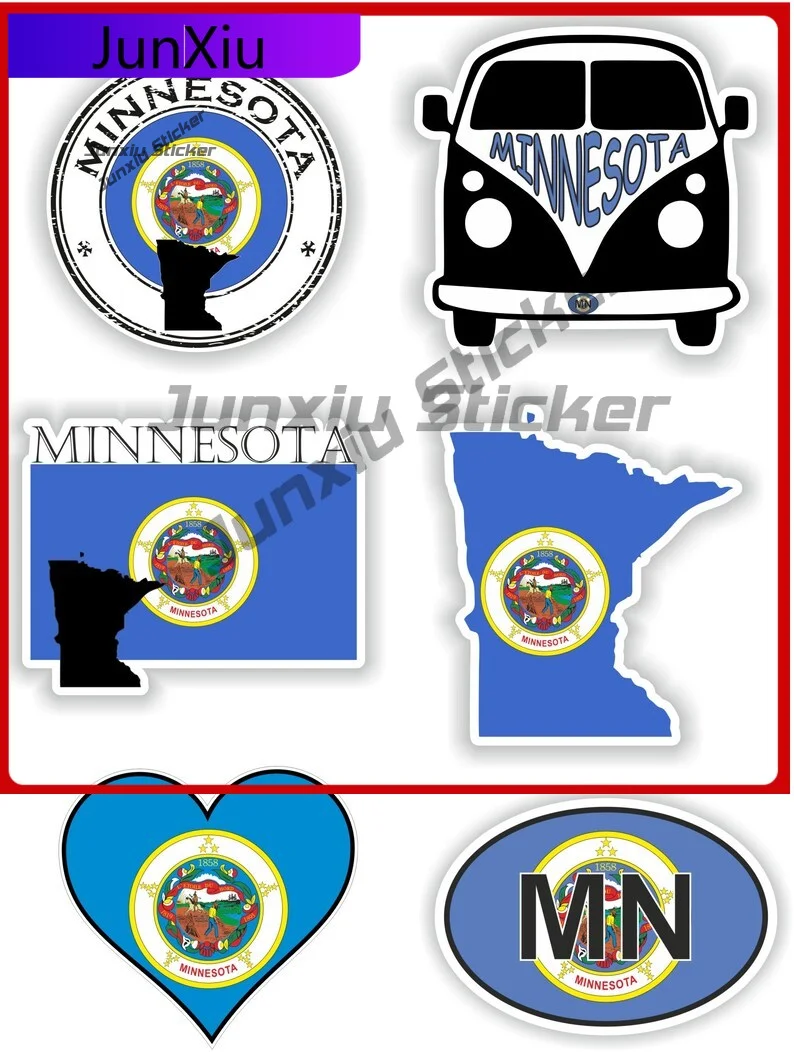 

Minnesota Art Cool Truck UV Resistant Sticker Accessory Bumper Car Decal Wall Fade Anime Proof Travel Vinyl Funny Sticker