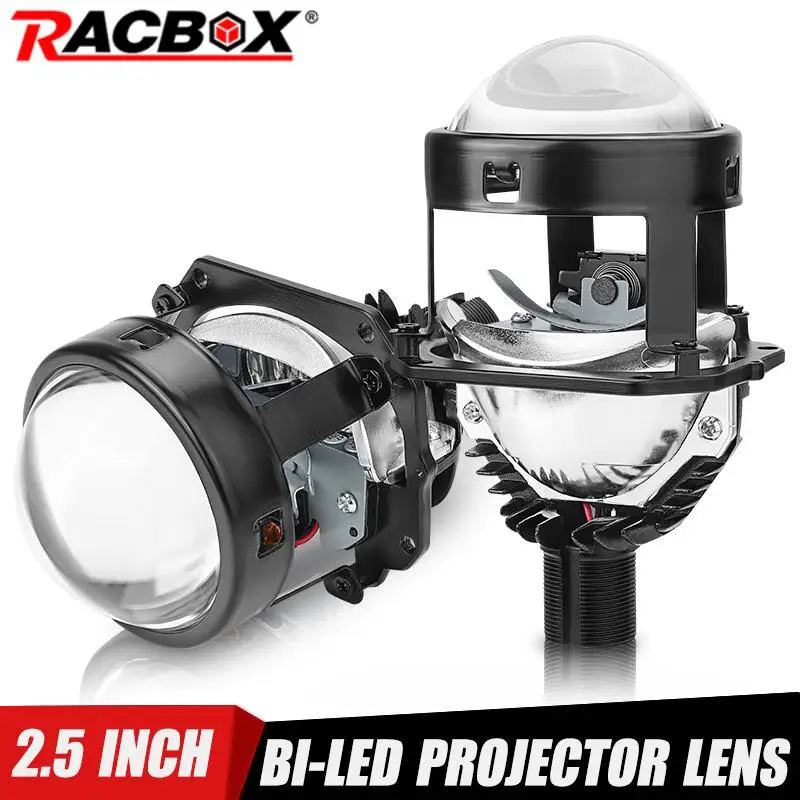 2.5 Inch Bi LED Projector Lenses H7 H4 LED Headlight Headlamp 50W 6000K white high low beam Car Lights Automobiles Motorcycles