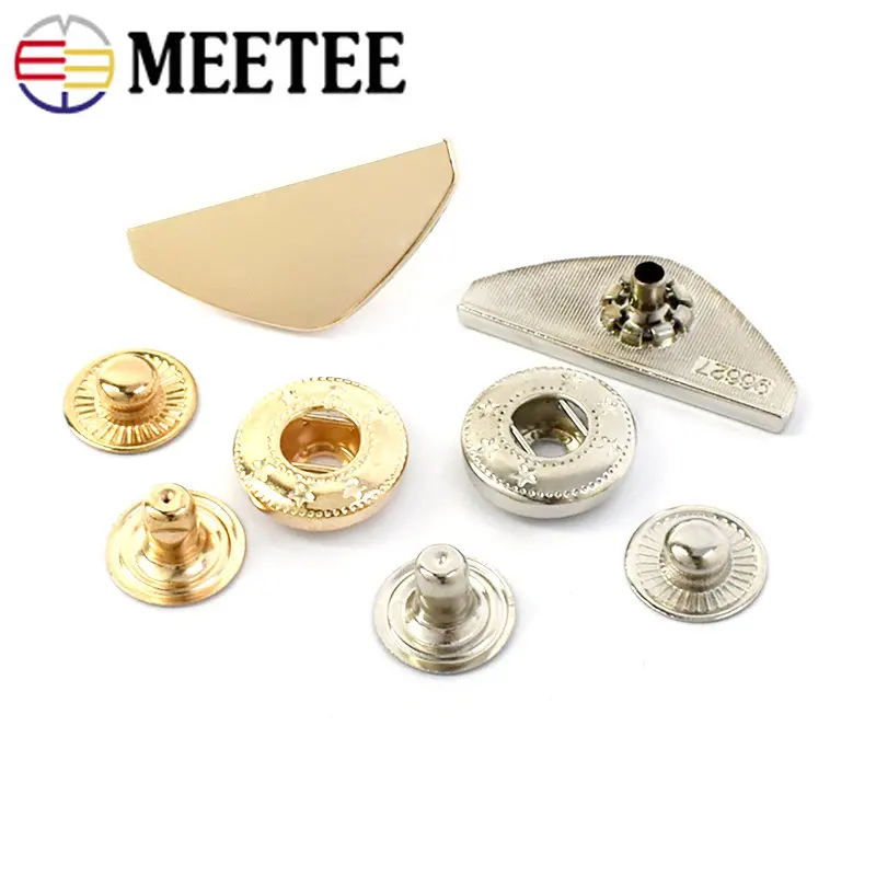 5/10/20pcs Metal Snap Buttons for Down Coat Jacket Bag Pocket Clothes Press Stud Buckle Decorative Sewing Material Accessories