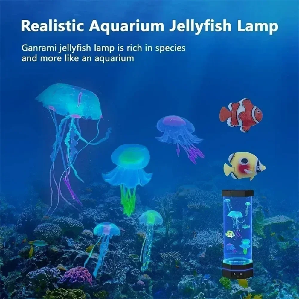 17 Colors Jellyfish Lava Lamp Changing Jellyfish Lamp With Remote Control USB Plug-in Bubble Fish Lamp RC Night Light