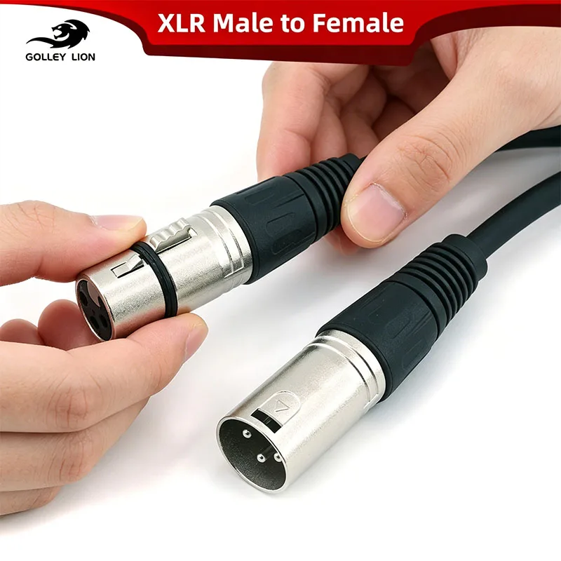HIFI XLR Audio Cable XLR Male To Female Cable Applicable To Karaoke Microphone Sound Cannon Cable Stereo Gold-Plated XLR Plug