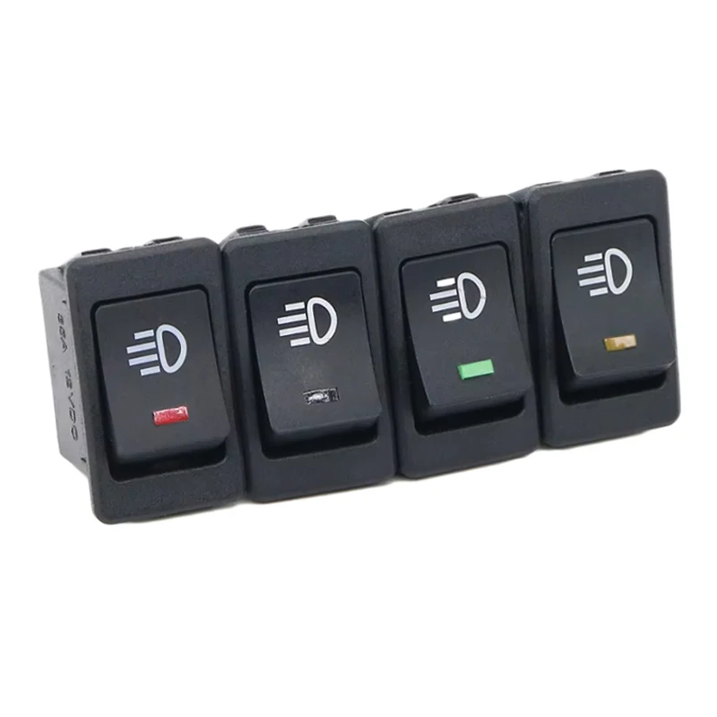 12V 35A Rocker Switch 2 Position 4 Pin LED Illuminated ON/OFF Push Button for Car Fog Light Control, Automotive Modification