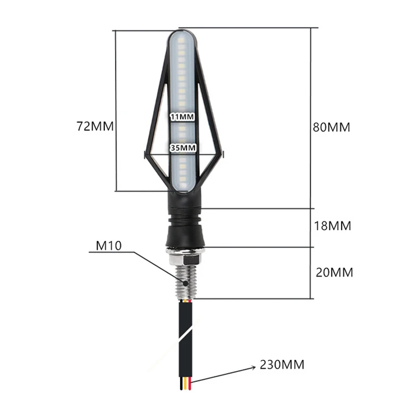 Motorcycle Turn Signals Lights Built Relay Flasher Motorcycle 24LED Flowing Water Blinker 12V 10mm Moto Indicator Turn Signal