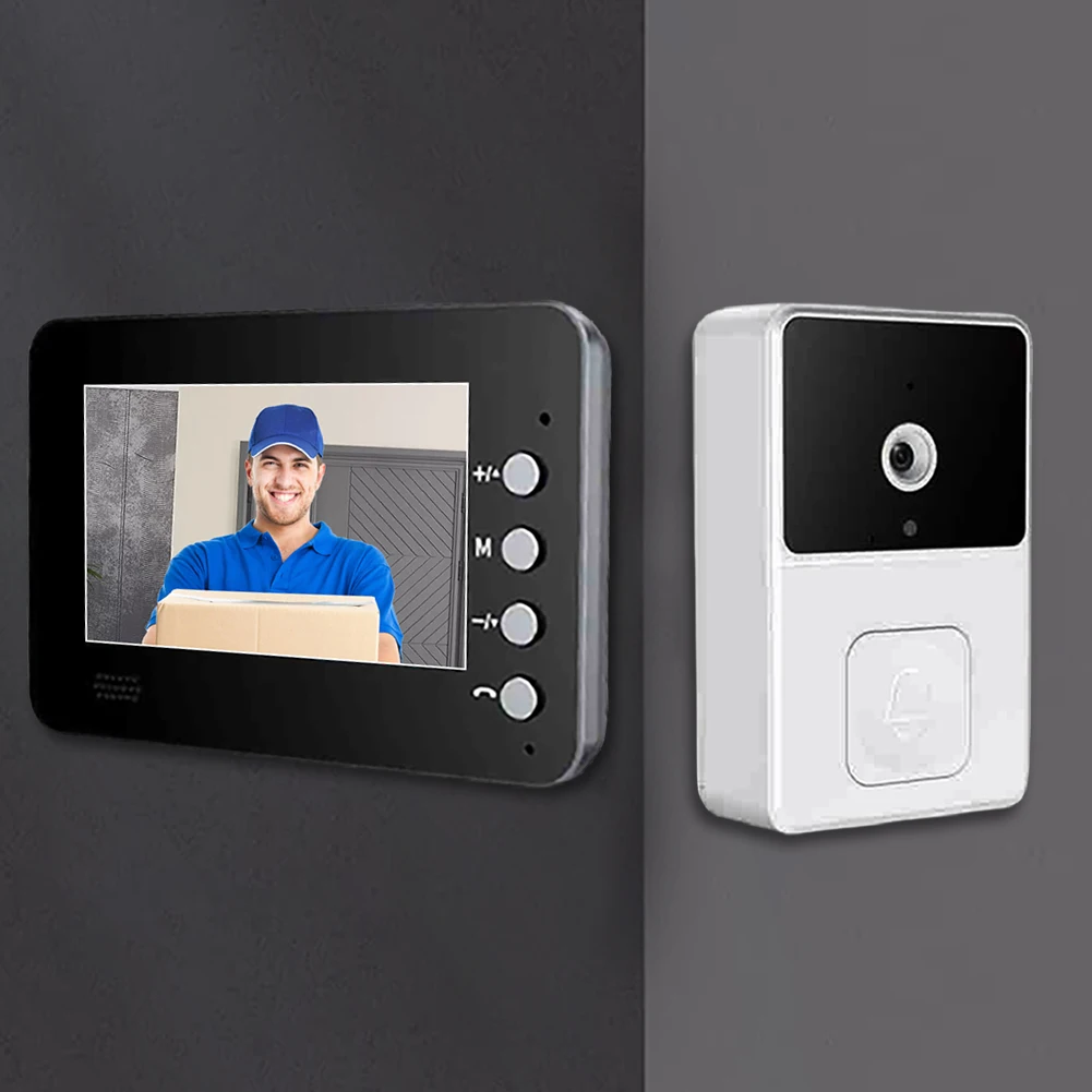 4,3-дюймовый IPS-экран, интеллектуальный видеодомофон, дверной звонок, 2-стороннее аудио, 2,4G, Wi-Fi, инфракрасное ночное видение для домашнего наблюдения