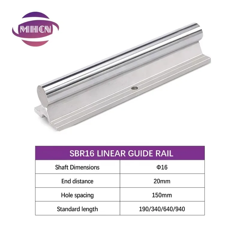 Szyna liniowa z serii SBR, aluminiowa szyna wsporcza, prowadnica liniowa, szyna prowadząca wał SBR16 100MM-4000mm, średnica wału 16mm do CNC