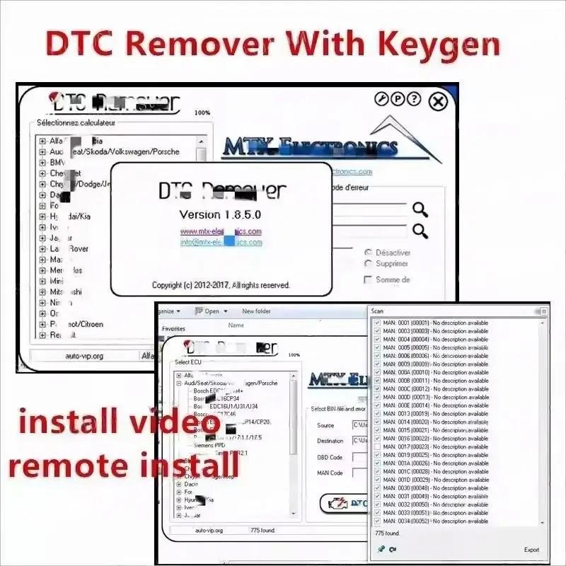 MTX DTC Remover 1.8.5.0 With Keygen+9 Extra ECU Tuning SW Software ECU Fault Code Remover KESS KTAG FGTECH OBD2