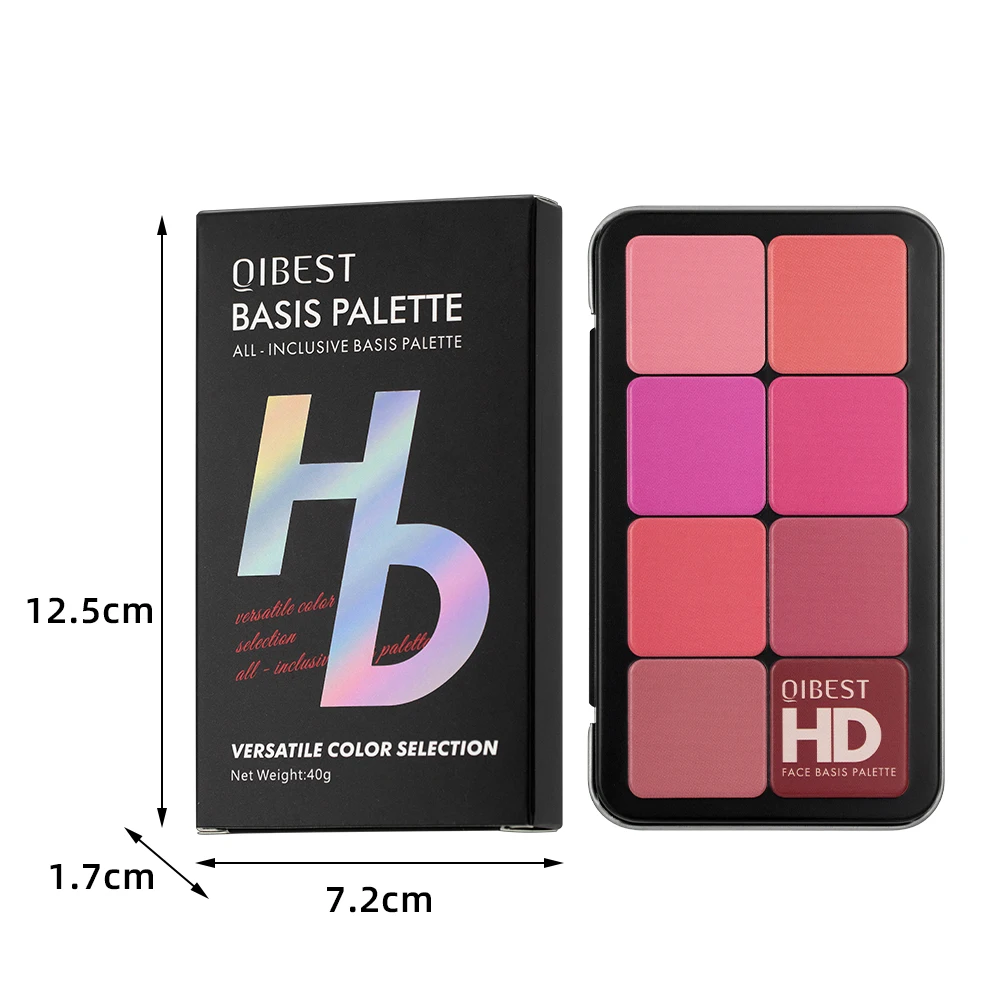 QIBEST 16 لون صندوق أحمر الخدود لوحة متعدد الألوان كريم أحمر الخدود لوحة المخفي كونتور ولوحة تمييز ماكياج أحمر الخدود الوجه