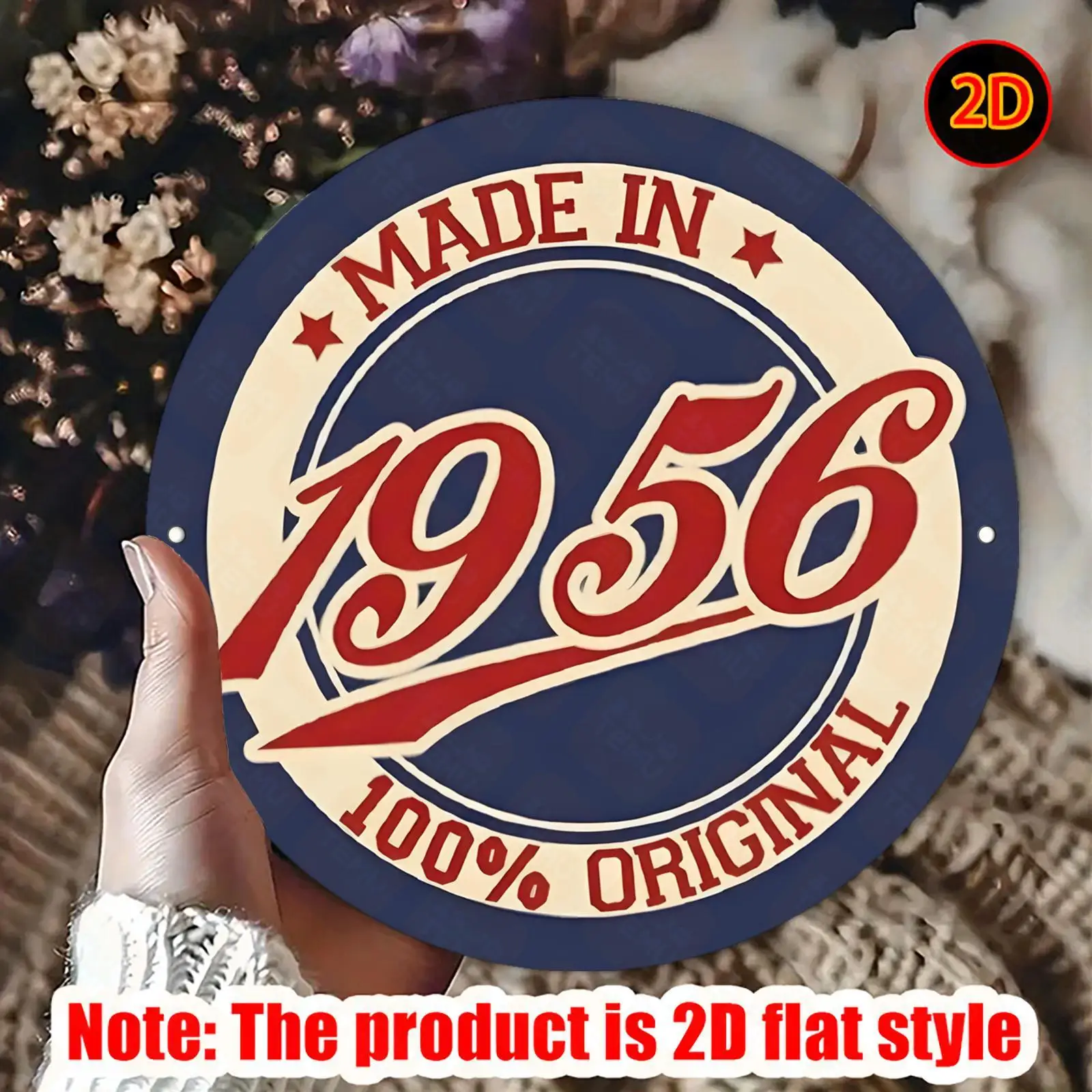 Made In 1956 100% Original Retro - Vintage Durable Metal Plaque Wall Decor, Home Office Bar Man Cave Wall Art