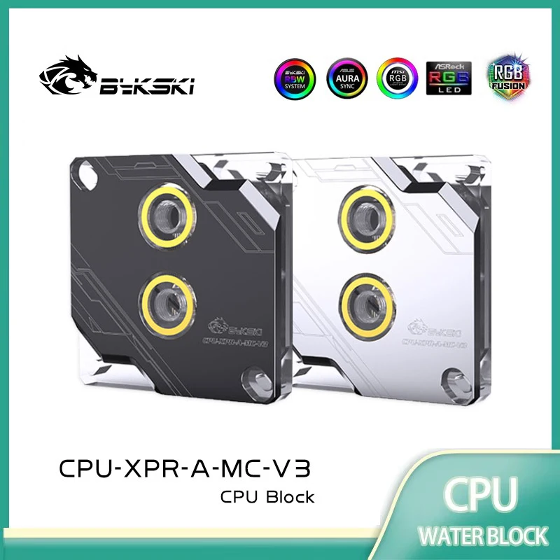 

Bykski CPU-XPR-A-MC-V3 CPU Water Block Use for INTEL LGA1700 1151 1155 1200 2011 2066 X99 I7 5V ARGB Light SYNC Black Silver