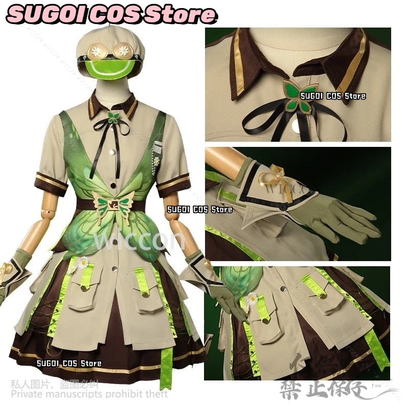 Anime Game Infinity Nikki Cosplay Costume Green Lolita Dress Hat Full Set Halloween Christmas Party For Girls Woman Customized