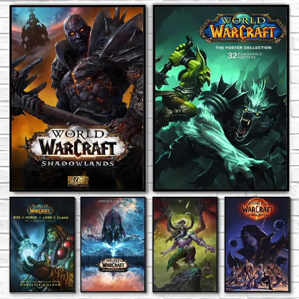 W-World Of W-Warcraft Hot Game Poster HD Art Sticky Wall Waterproof Home Living Room Bedroom Bar Aesthetic Decoration