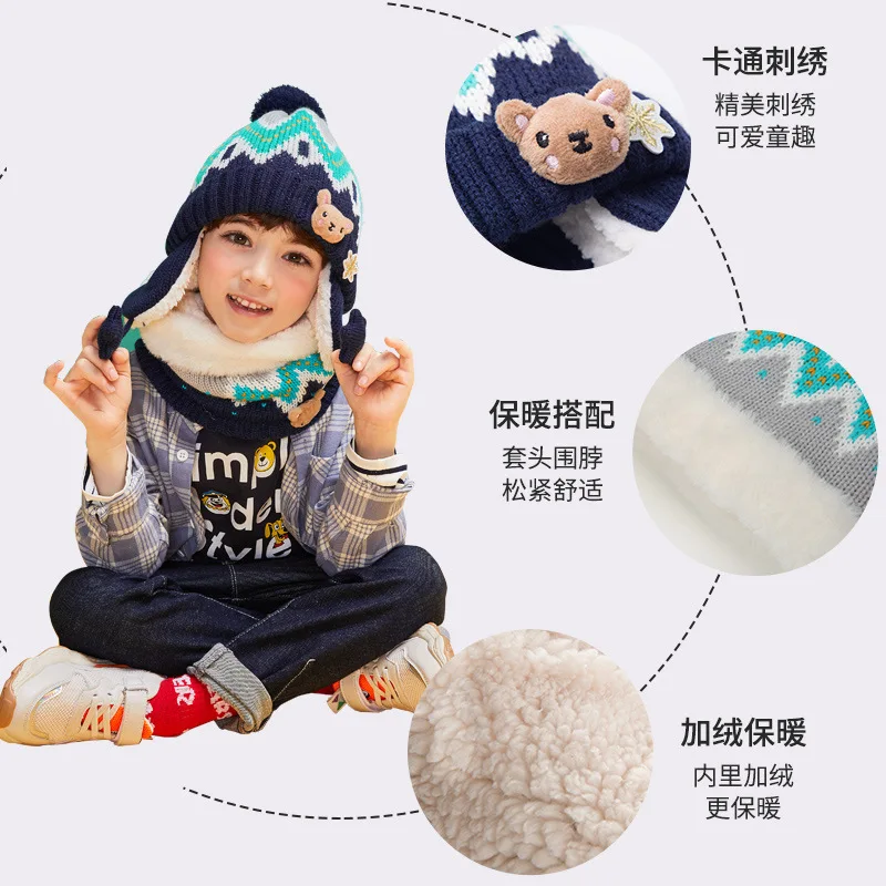 Autumn and Winter Two-piece Baby Winter Hat Scarf Set Men's and Women's Hats Winter Style