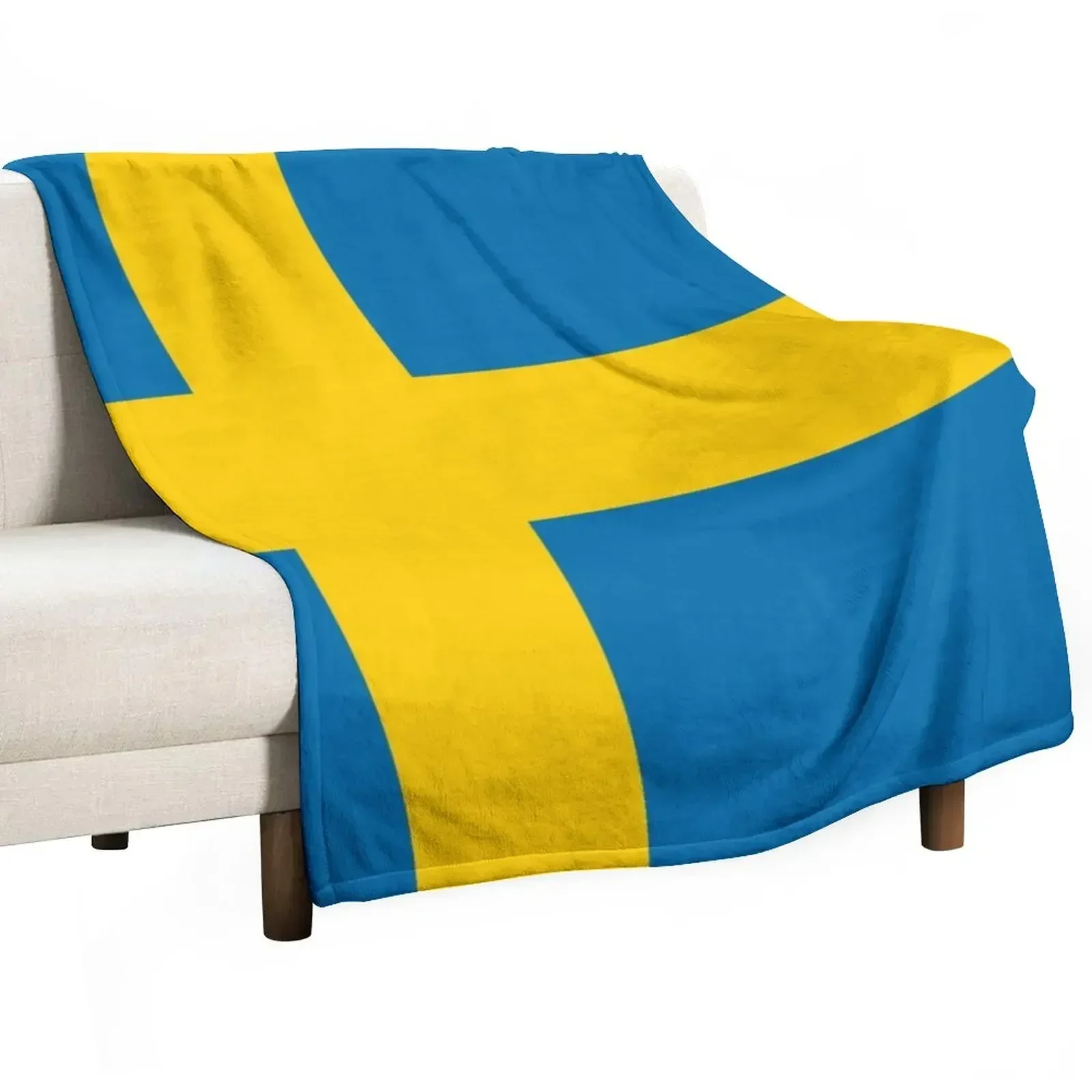 Sweden Flag Throw Blanket Summer Beddings Custom Shaggy Soft Plaid Blankets