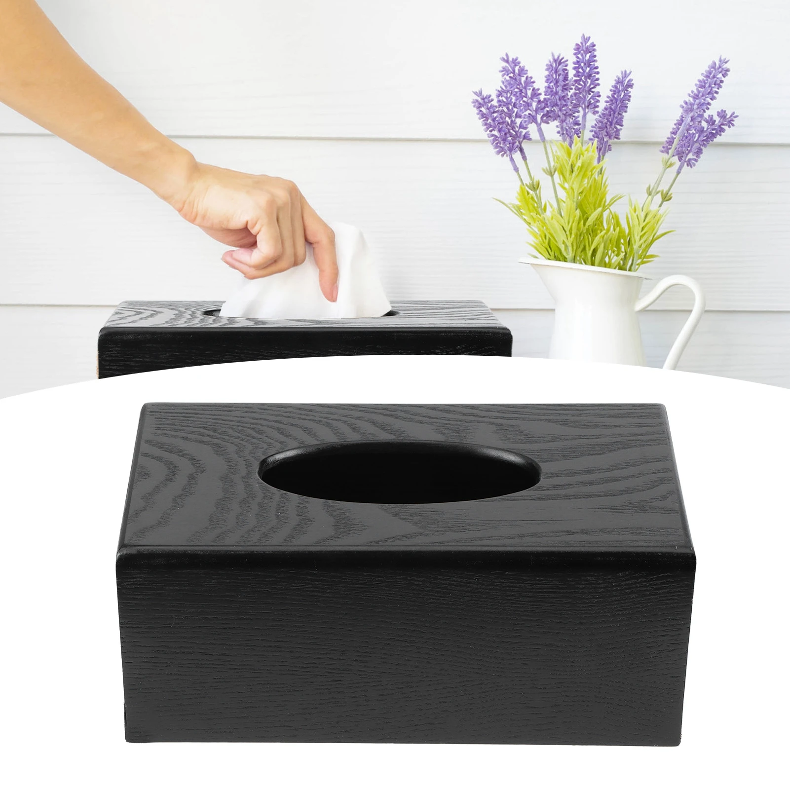 Black Wooden Tissue Box Napkin Case Elegant  Tissue Holder for Home Hotel Living Room Napkin Box Tissue Holder Tissue Box