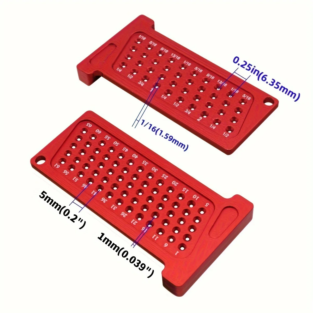 T65/T25mm metric inch, woodworking scribing ruler, aluminum alloy hole ruler