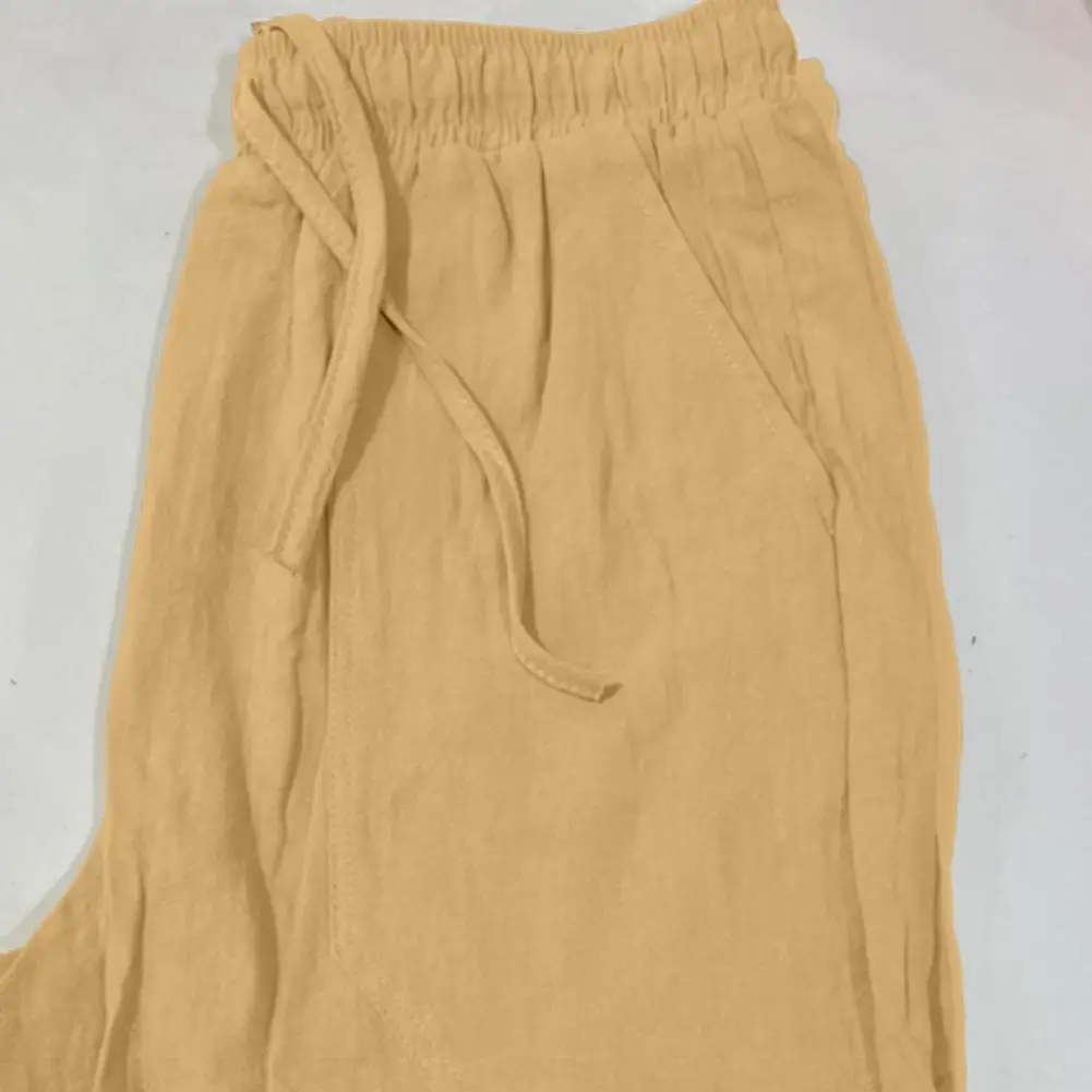 

2025 мужские шорты, летние шорты с эластичной резинкой на талии, прямые штаны, однотонные, удобные дышащие пляжные брюки, мужские спортивные штаны