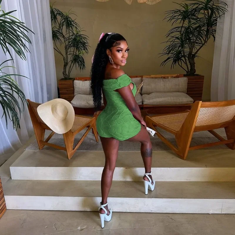 GUWU Women Short Sleeve Strapless High Waist Romper Playsuit  Sexy Hollow Out Party Clubwear Bodycon One Piece Overalls