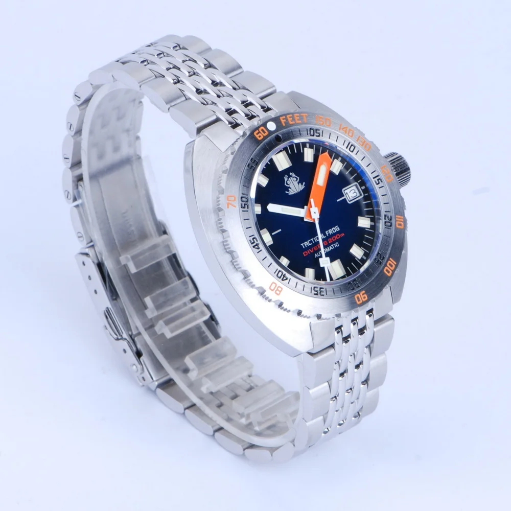 Тактические мужские дайверские часы с лягушкой, военные автоматические механические наручные часы для дайвинга, 20 бар, водонепроницаемые BGW-9, светящийся сапфир NH35