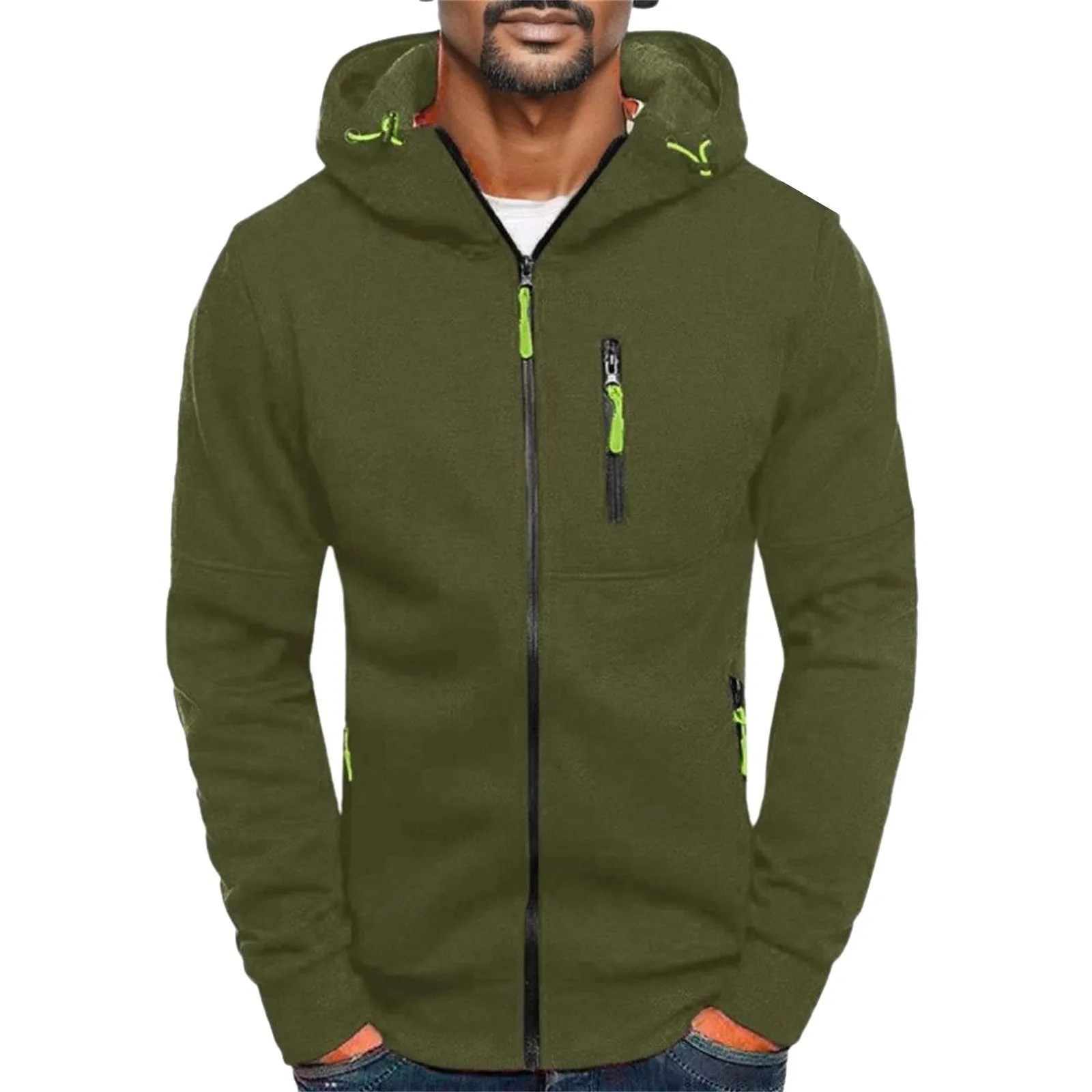 

2024 Brand New Men's Hoodies Sweatshirts Leisure Cardigan Men Hooded Pullovers Jacquard Casual Man Hoody Sweatshirt Jackets