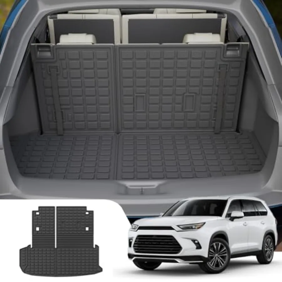 

Cargo Mat Compatible with 2024 2025 2026 Toyota Grand Highlander Trunk Mat Cargo Liner TPE Back Seat Cover Protector 2024 Grand