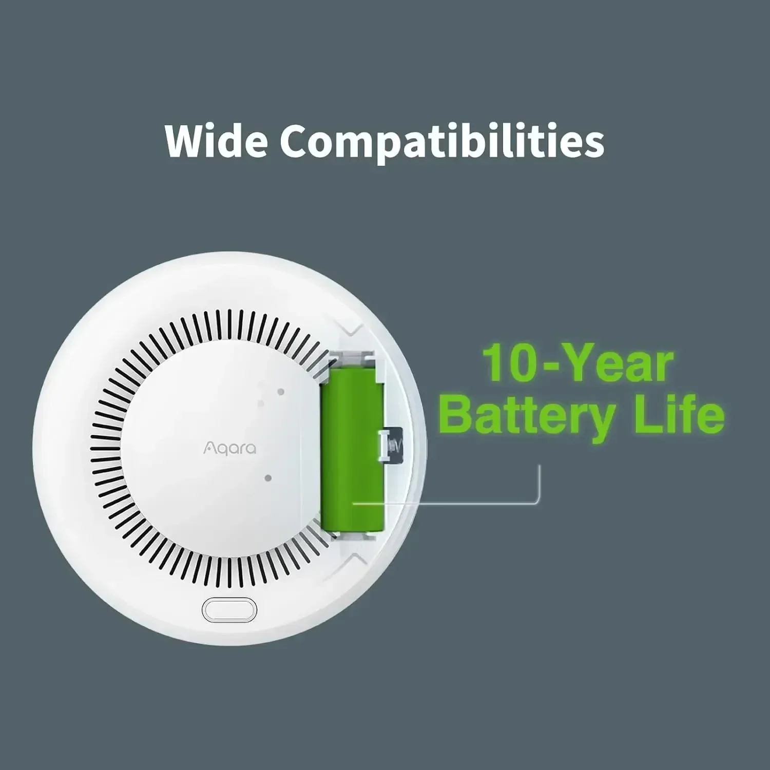 Aqara Smoke Alarm Zigbee 3.0 Detector Sensor Highly Sensitive Smoke Concentration Detection Work with Xiaomi Matter Homekit APP