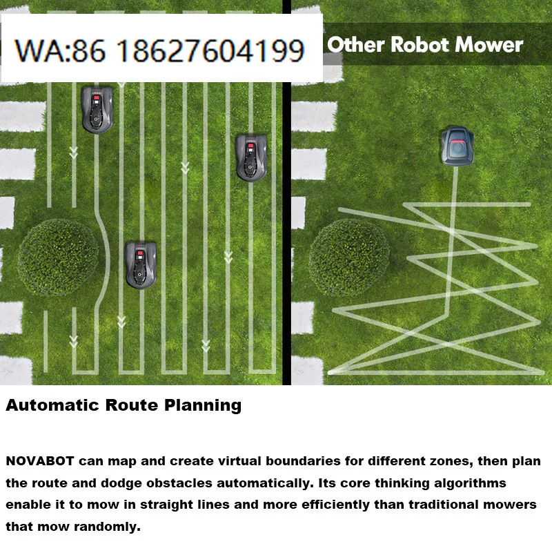 High Efficiency Automatic Lawn Mower N1000 Smart Sensing Adjustable Mobile Phone Planning Path Courtyard Mowing Robot