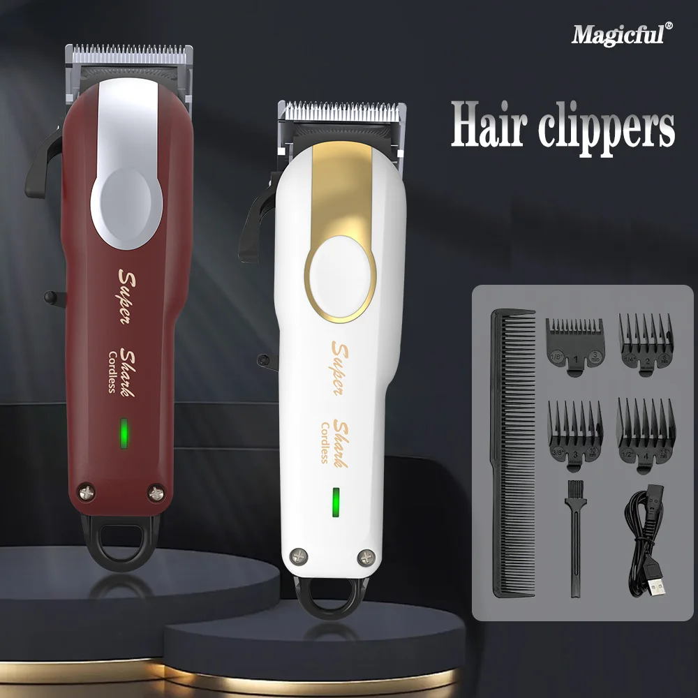 Magiccomparator-Tondeuse à cheveux électrique sans fil aste par USB, outil de coupe de barbe injuste pour hommes