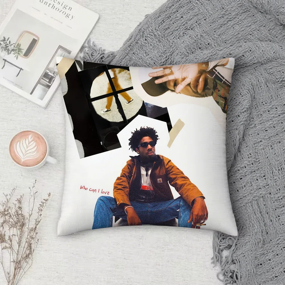 Rapper B-Brent Faiyaz Wasteland Pillow Case Square Double-Sided Printing Short Plush Sofa Cushion Cover Bedroom Bedside Pillow
