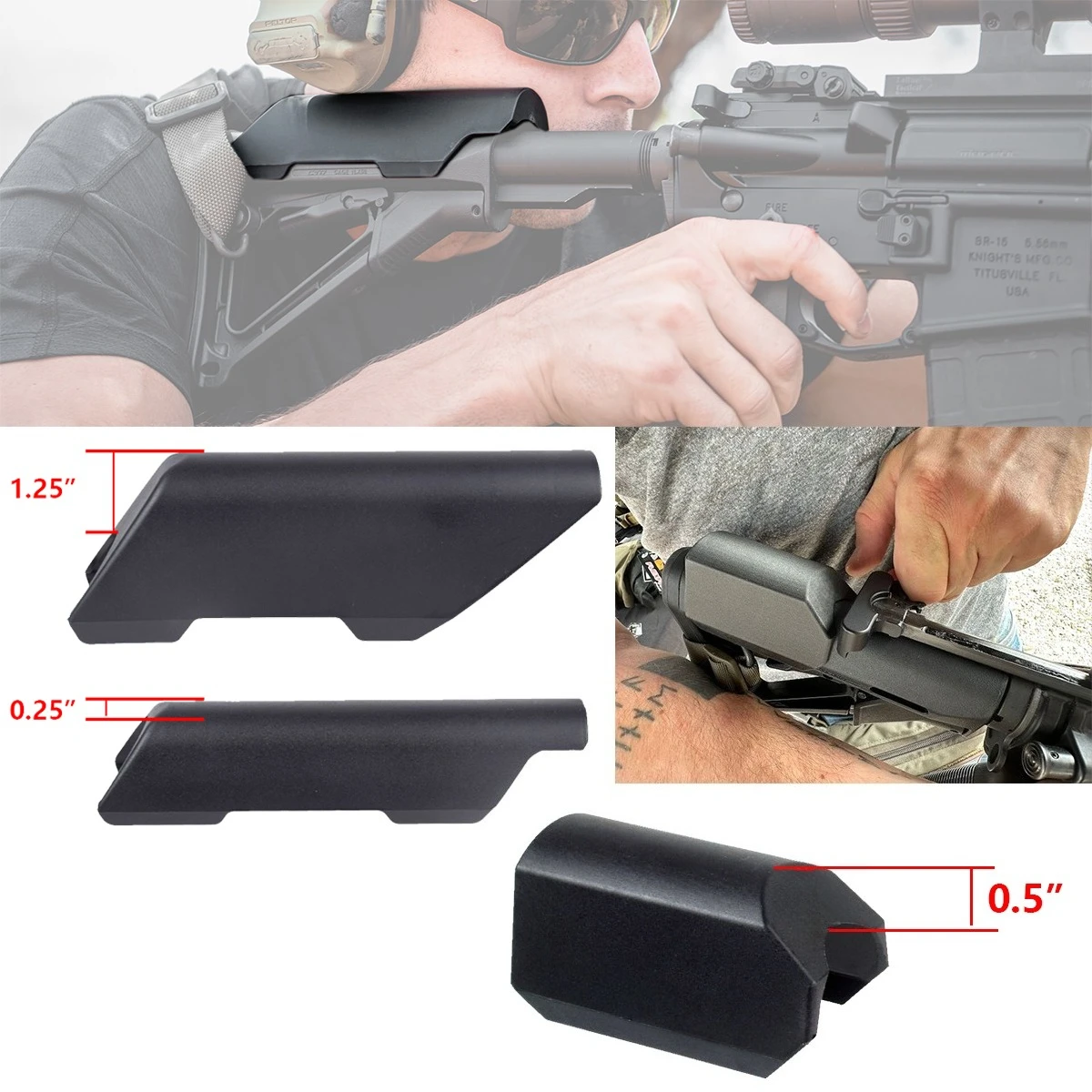 Tactical CTR Cheek Riser Low High Version For Non Gunstock Buttstock AR 15 M4 Stock Enhancer Airsoft Toy Gun Accessories